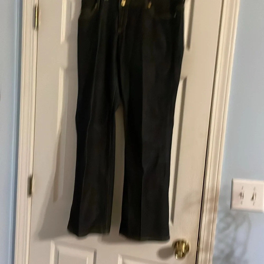 Michael Kors dark blue jeans gold buckle back pocket. Size 8P. GUC. - Picture 5 of 5